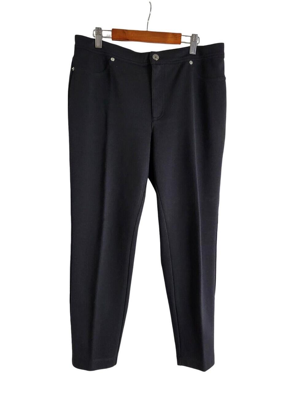 Isaac Mizrahi Live Black Slim Fit Ankle Length Trousers Professional Comfort 8P